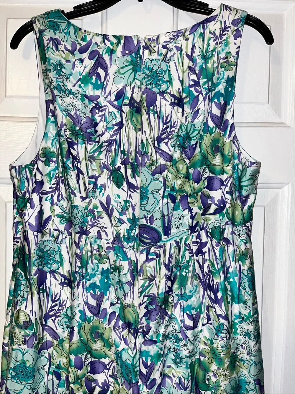 Perceptions Teal & Purple Floral V-Neck Midi Dress